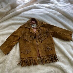 Pypsa Vintage leather fringe Childs jacket